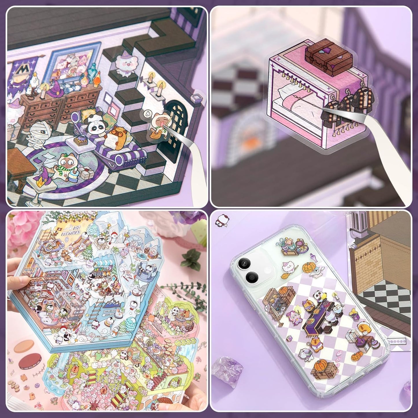 Wonderland Tales 3D Sticker | 4 Cute Miniature Scenes