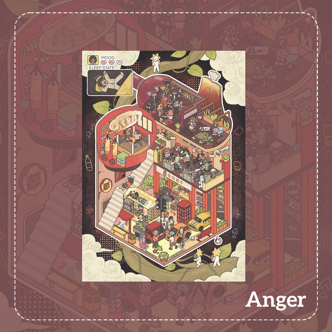 Dream Quartet 3D Sticker | 4 Cute Miniature Scenes