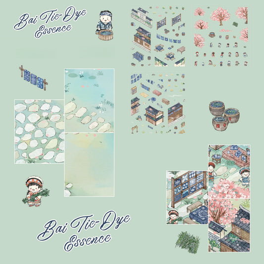 Bai Ethnic Tie-Dye Technique 3D Sticker