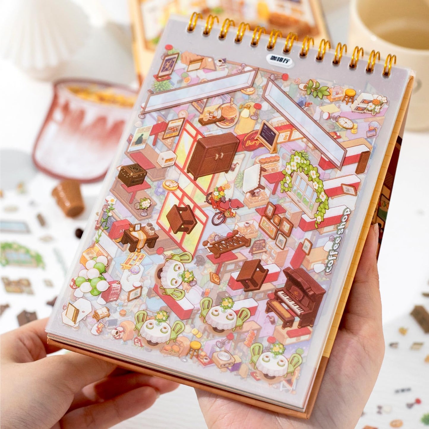 Dream Town 3D Sticker Material Book – 10 Unique Themes