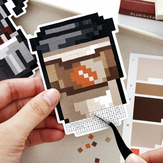 Food Pixel Bead Sticker | 6 Cute Miniature Scene