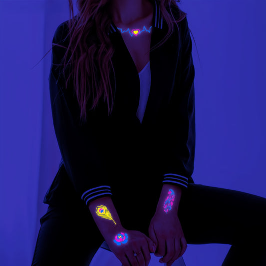 Glitter Rave UV Reactive Temporary Tattoo 1.0