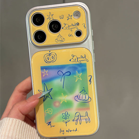 Custard Yellow Green Gradient Dessert Puppy Acrylic Phone Case