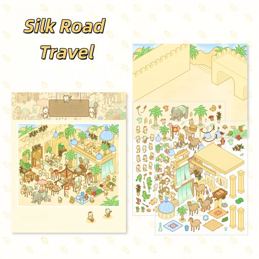 Whispers of Heritage 3D Sticker | 4 Cute Miniature Scenes