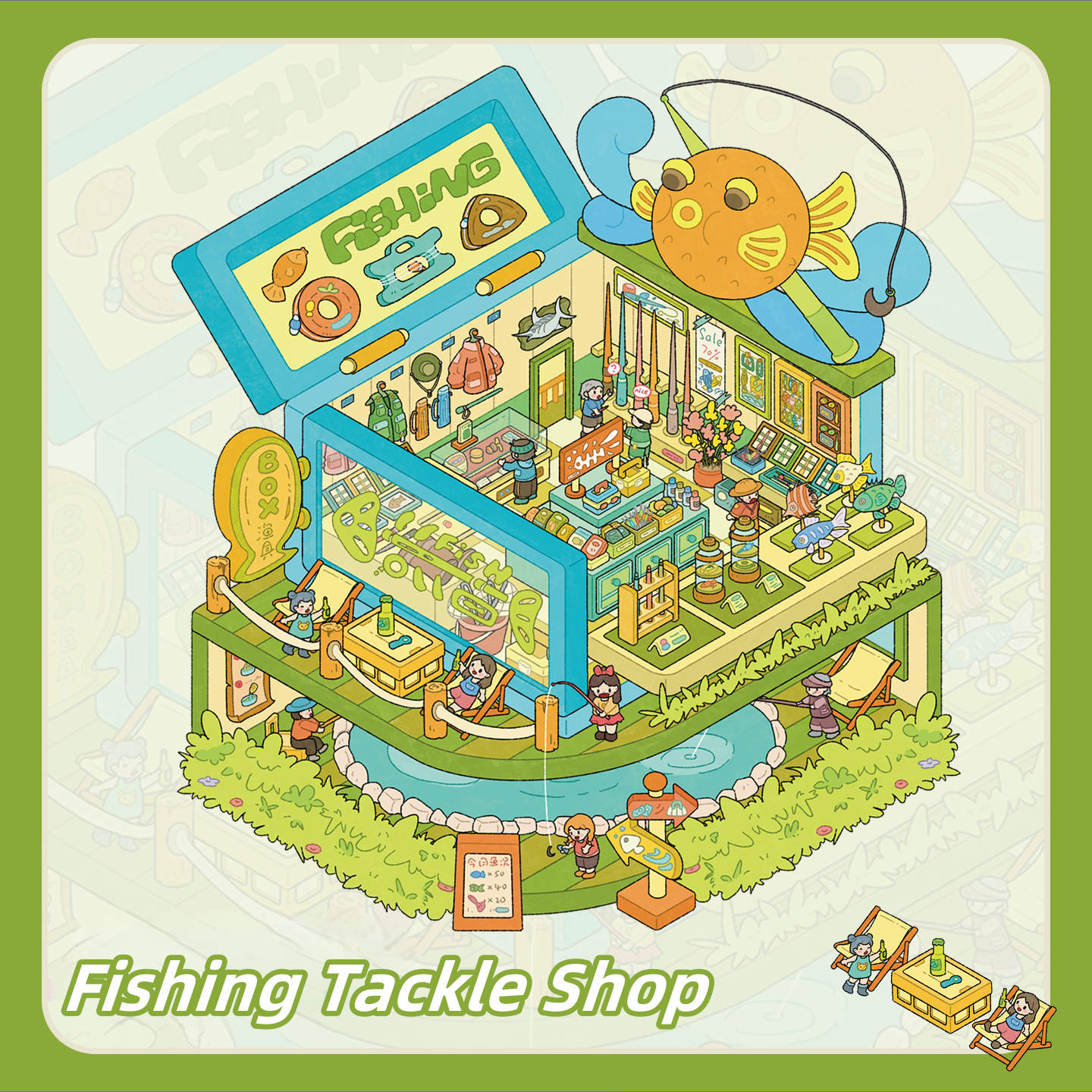 Simulation Management 3D Sticker | 4 Cute Miniature Scenes