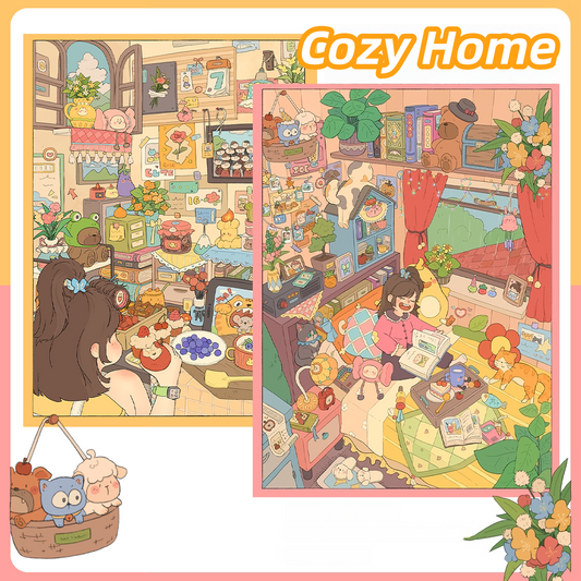 Cozy Home 3D Sticker | 2 Cute Miniature Scenes