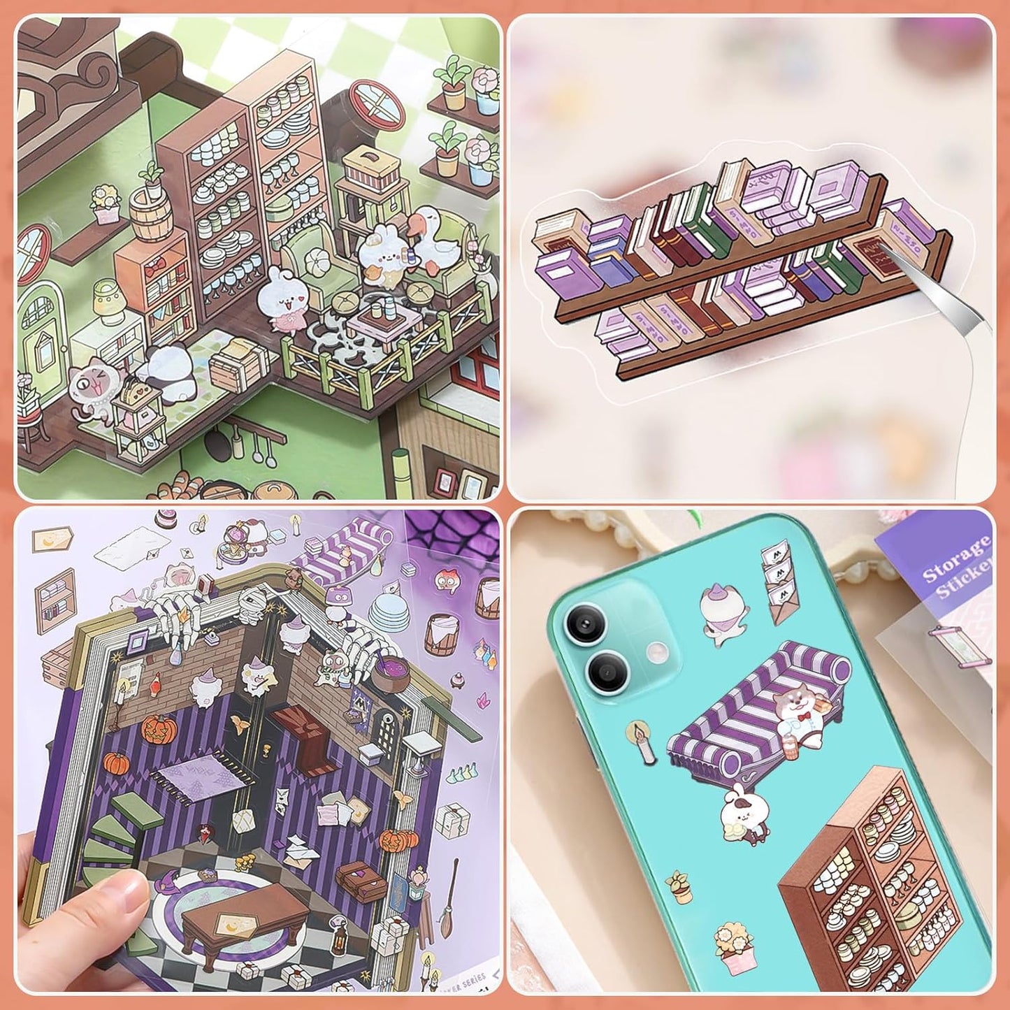 Magical Realm 3D Sticker | 4 Cute Miniature Scenes