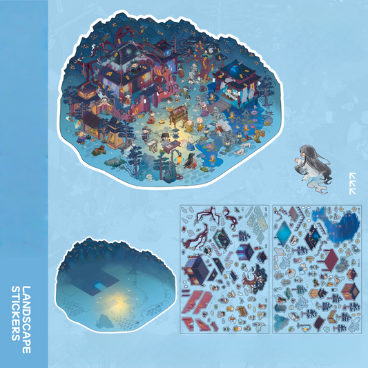 The Ghost 3D Sticker | 2 Cute Miniature Scenes