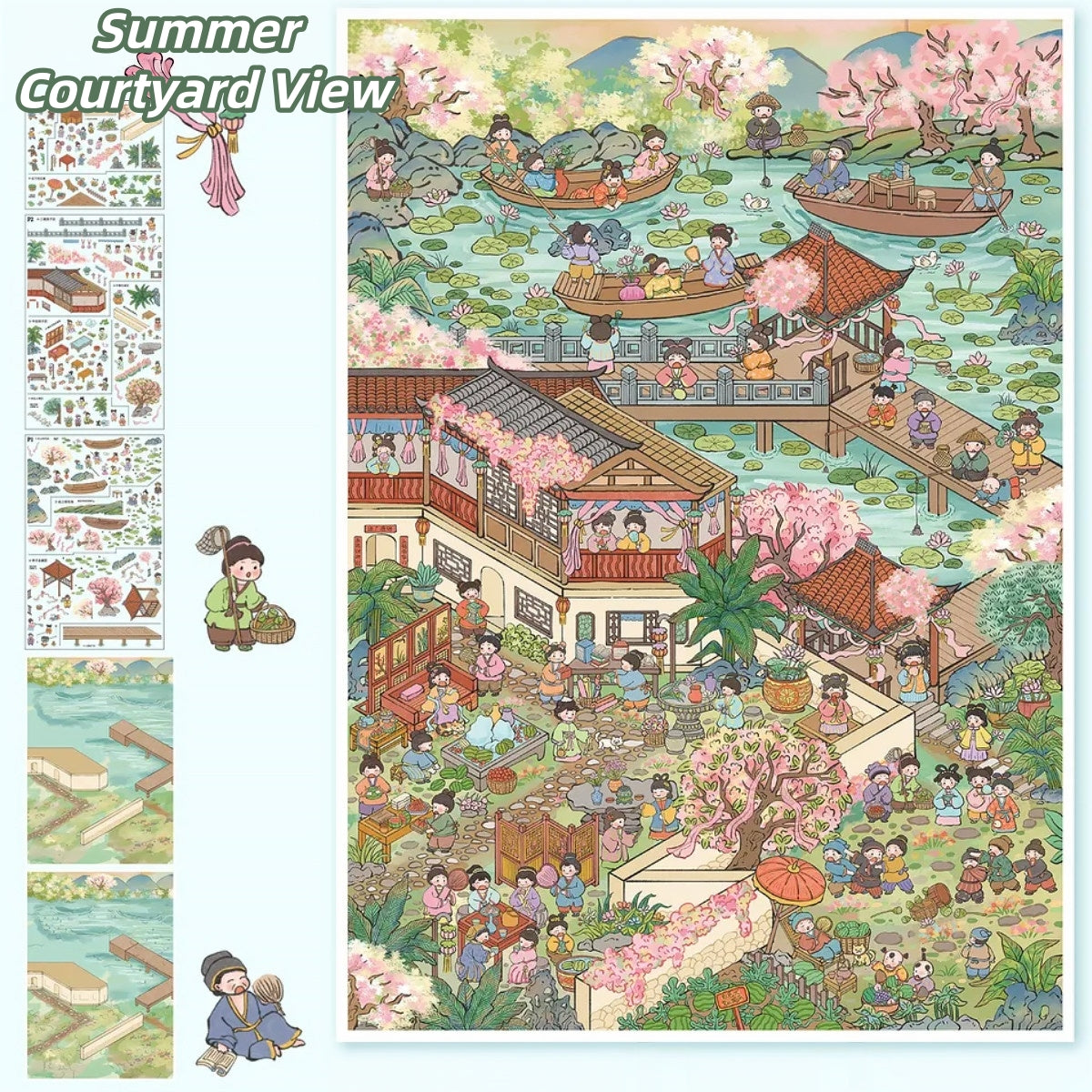 Summer Breeze 3D Sticker | 2 Cute Miniature Scenes