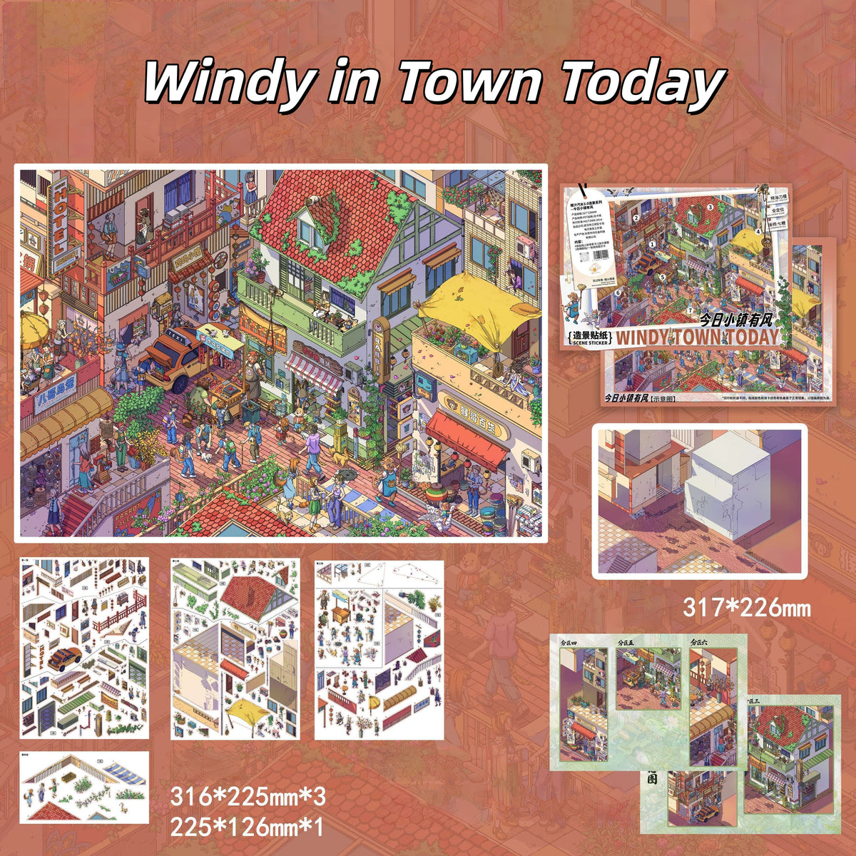 Poetic Days 3D Sticker | 2 Cute Miniature Scenes