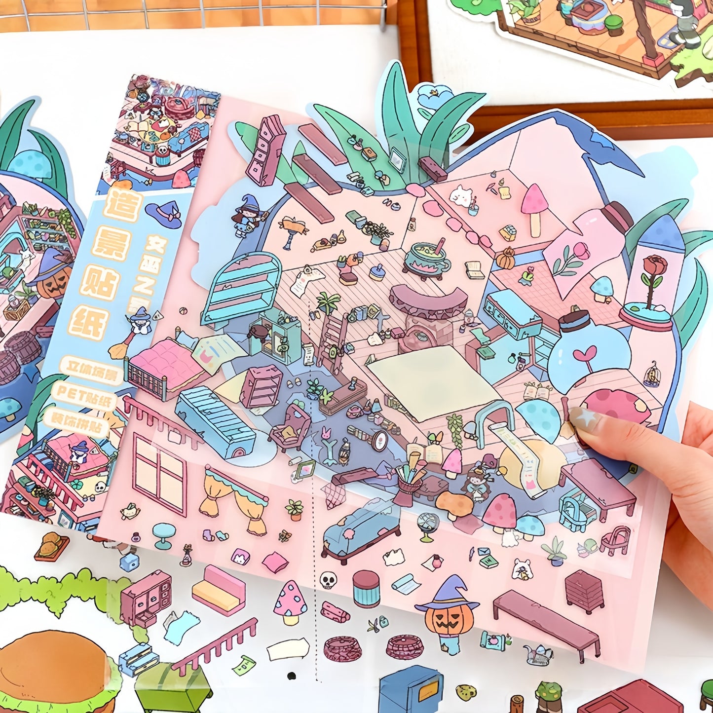 Fairytale Bazaar 3D Sticker | 2 Cute Miniature Scenes