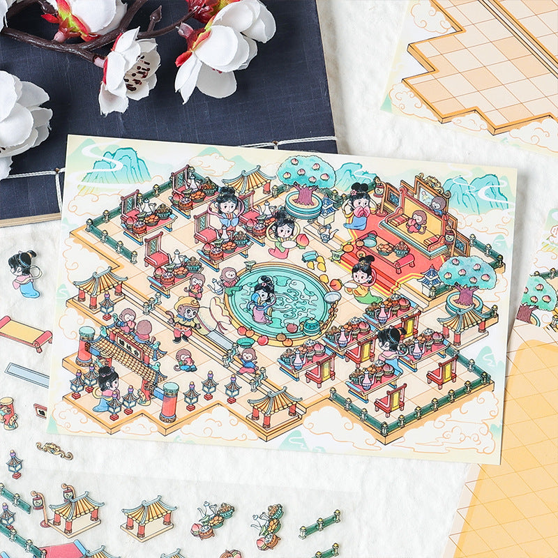 Journey to the West 3D Sticker | 4 Cute Miniature Scenes