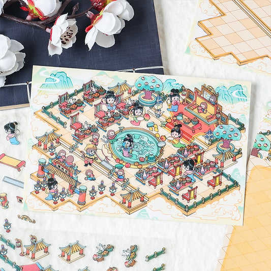 Journey to the West 3D Sticker | 4 Cute Miniature Scenes