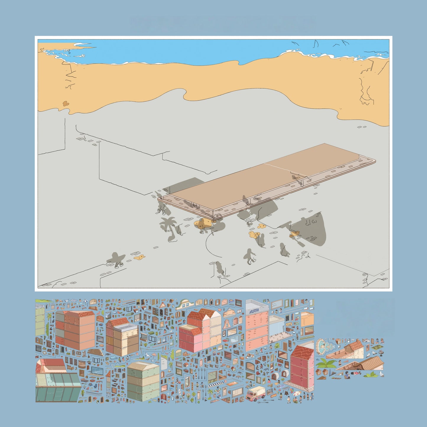 Soft World 3D Sticker | 4 Cute Miniature Scenes