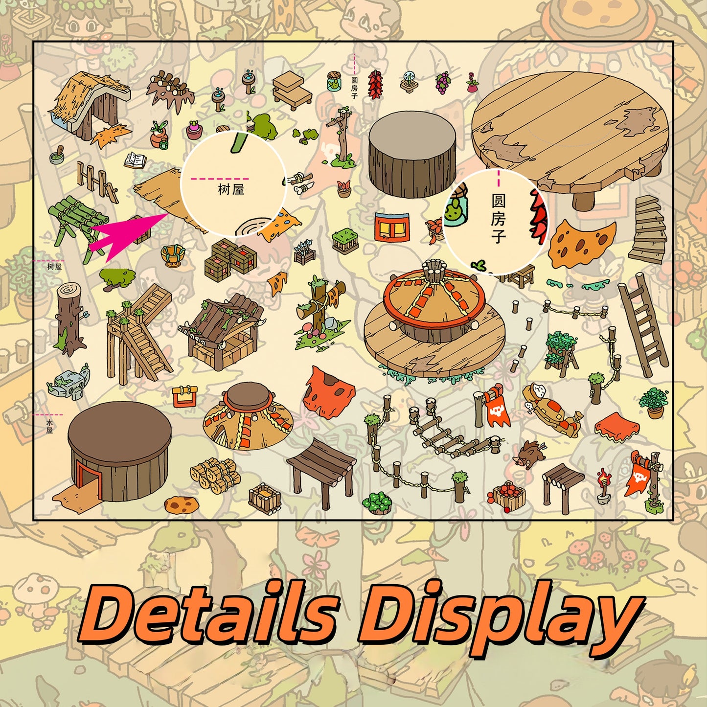 Gathering Glen 3D Sticker | 3 Cute Miniature Scenes