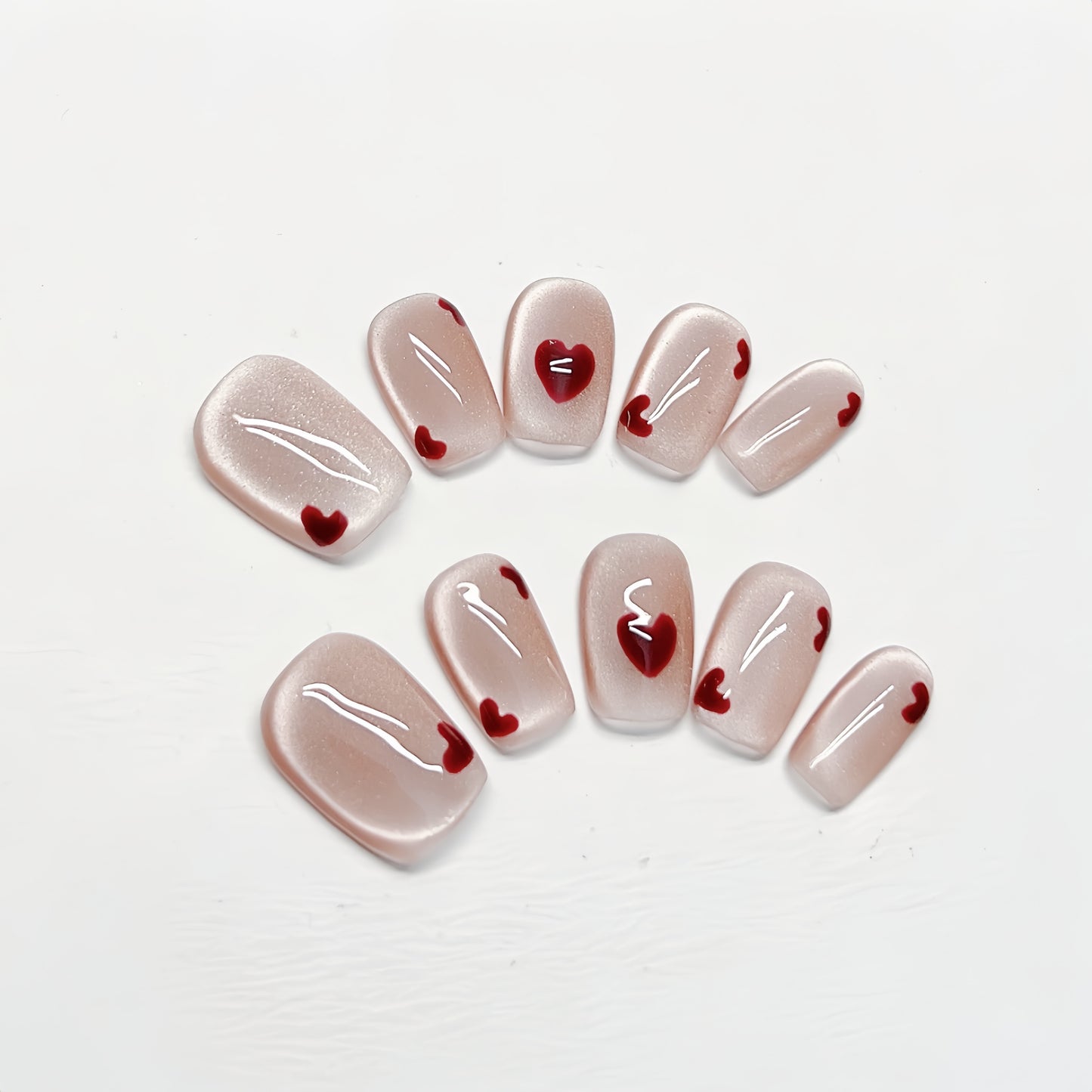 Pink Cat-Eye Nails - Medium Square