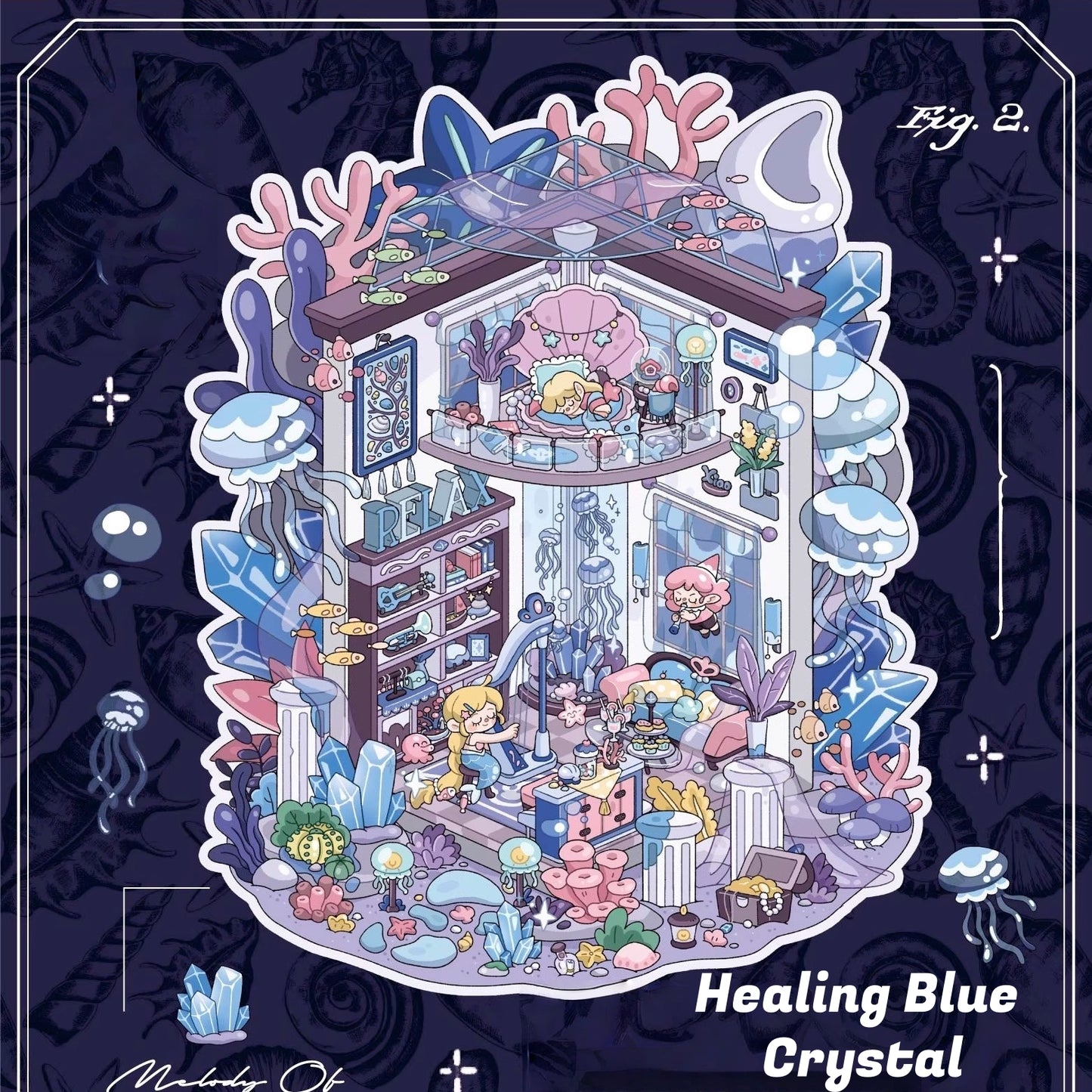 Crystal Cottage 3D Sticker | 4 Cute Miniature Scenes
