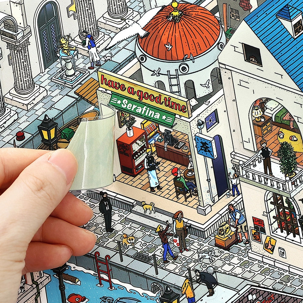 Floating Town 3D Sticker