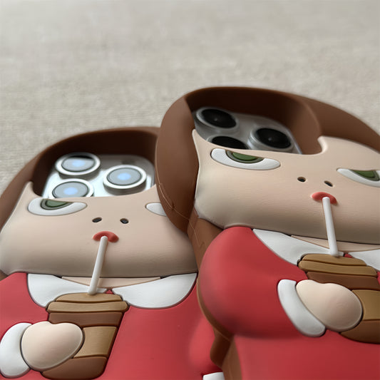 Angry Little Girl Silicone Phone Case