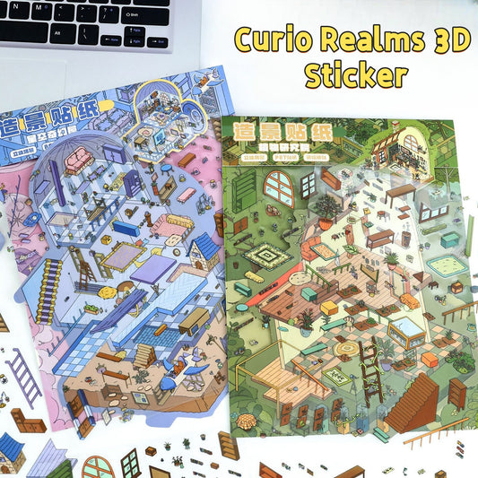 Curio Realms 3D Sticker | 2 Cute Miniature Scenes