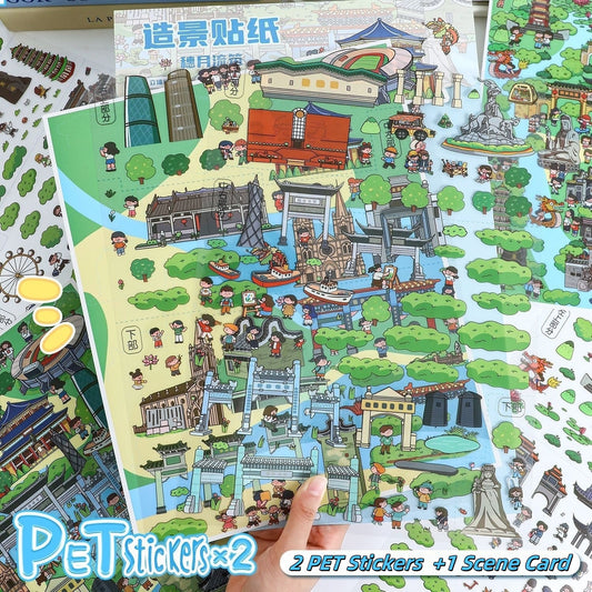 Whimsical Journey 3D Sticker | 2 Cute Miniature Scenes