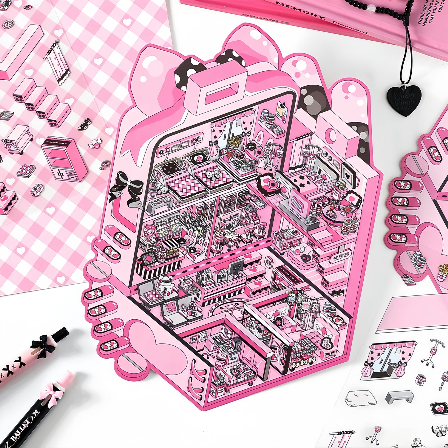 Tiny Shops 3D Sticker | 4 Cute Miniature Scenes