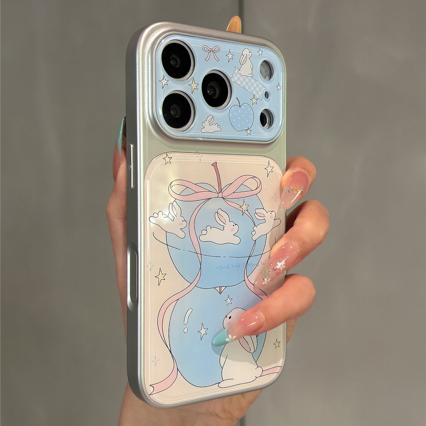 Blue Apple Bunny Acrylic Phone Case
