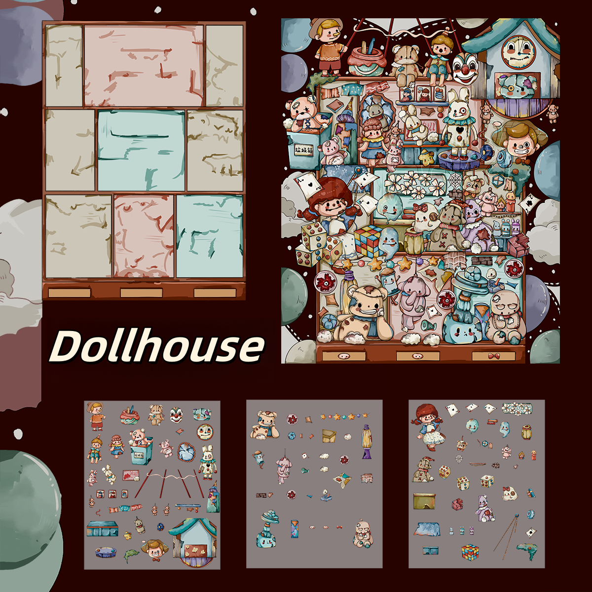 Storybook Realms 3D Sticker | 6 Cute Miniature Scenes