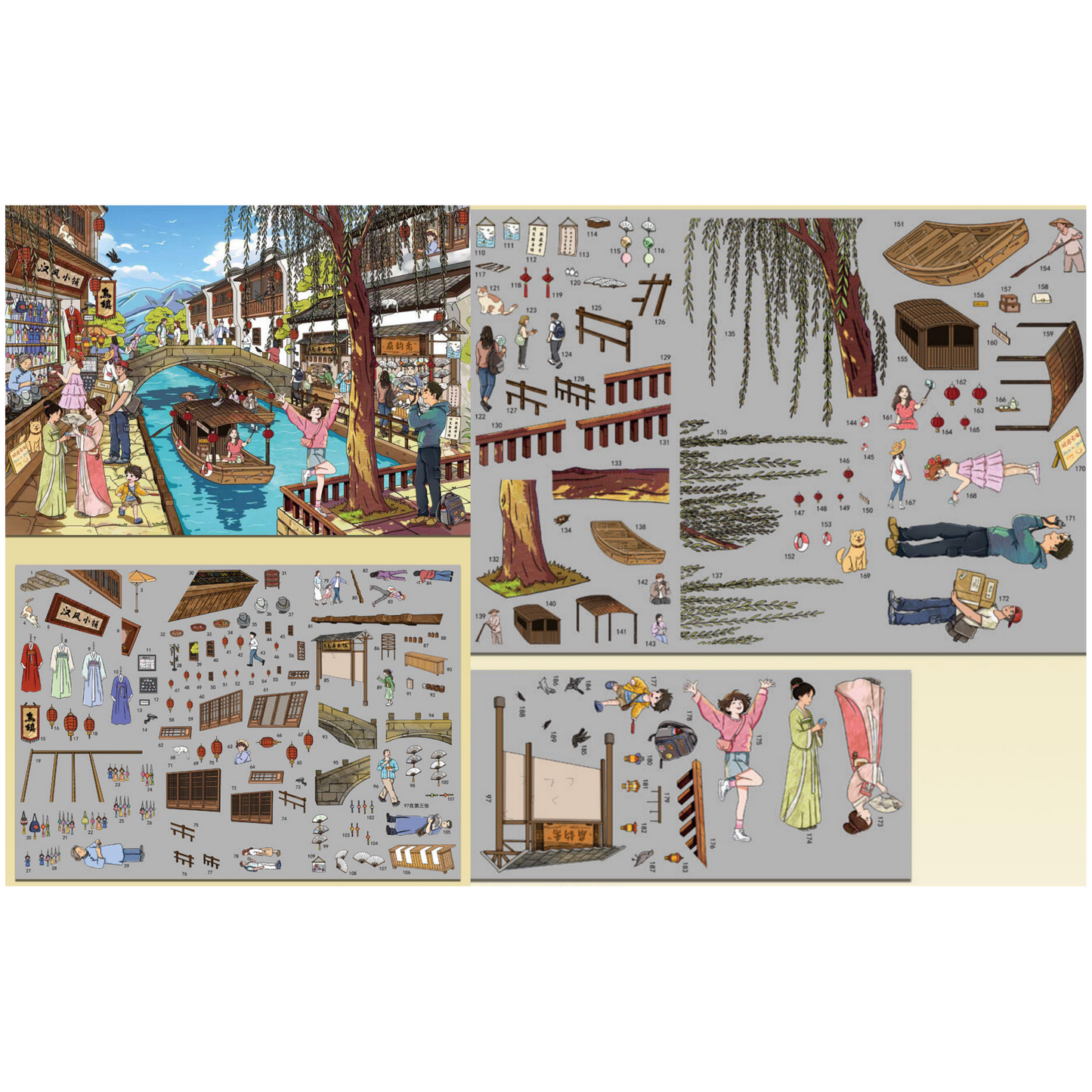 Stops Along the Way 3D Sticker | 4 Cute Miniature Scenes
