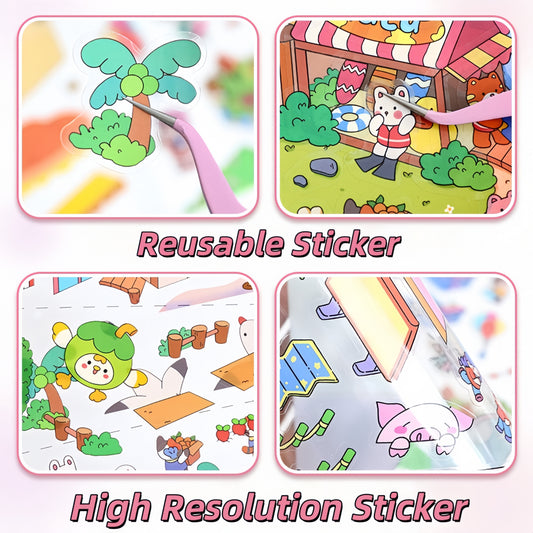 Whimsy World 3D Sticker | 2 Cute Miniature Scenes