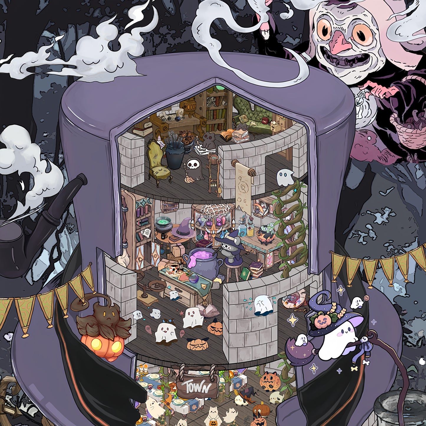 Haunting Fables 3D Sticker | 2 Cute Miniature Scenes