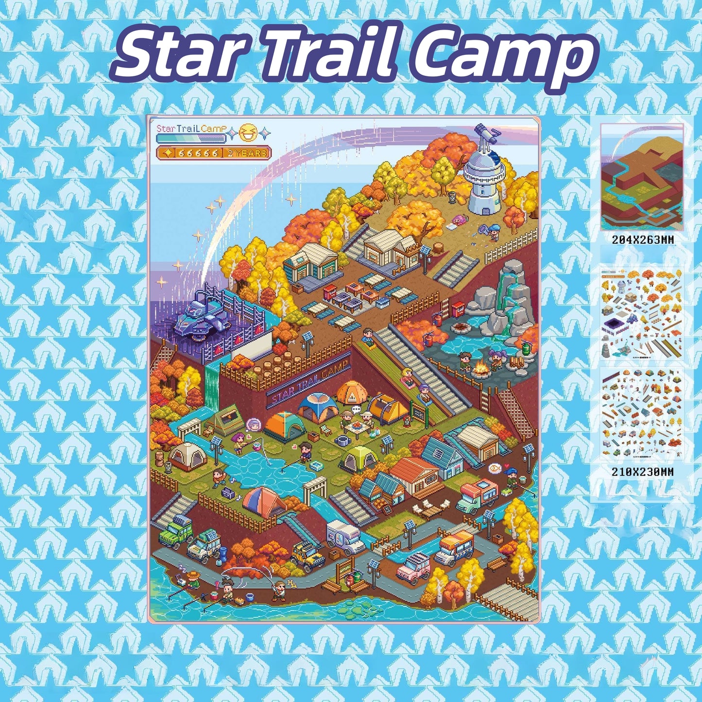 Pixel Landscaping 3D Sticker | 2 Cute Miniature Scenes