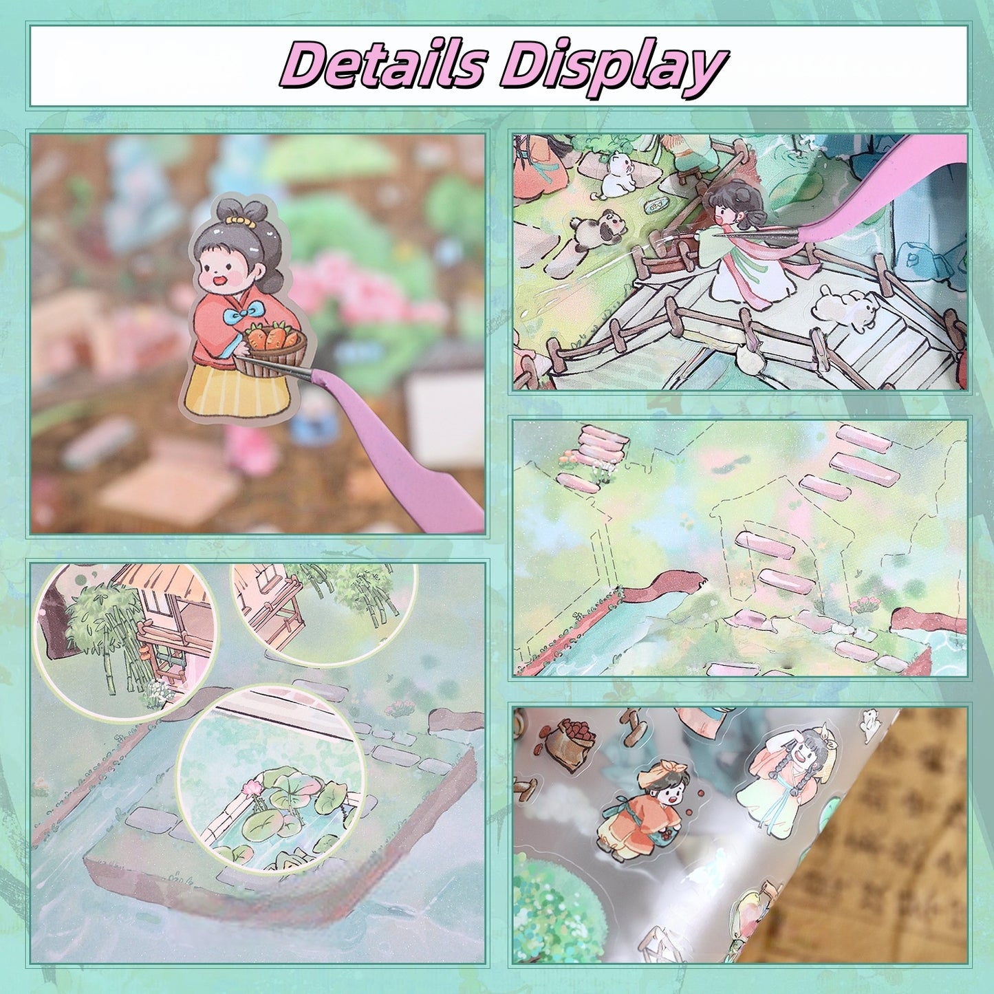 Whimsical Dreams 3D Sticker | 4 Cute Miniature Scenes