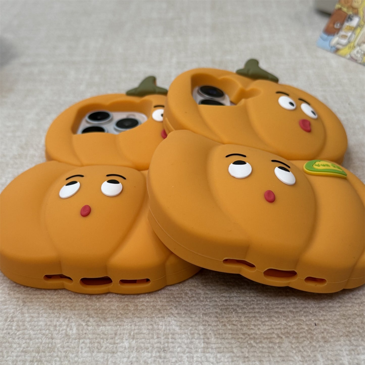 3D Pumpkin Silicone Phone Case