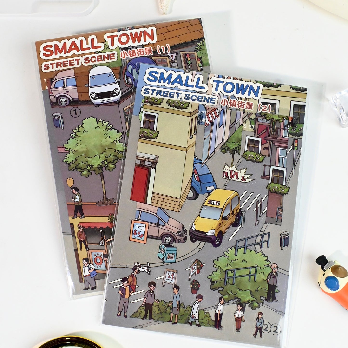 Street Scenes 3D Sticker | 4 Cute Miniature Scenes