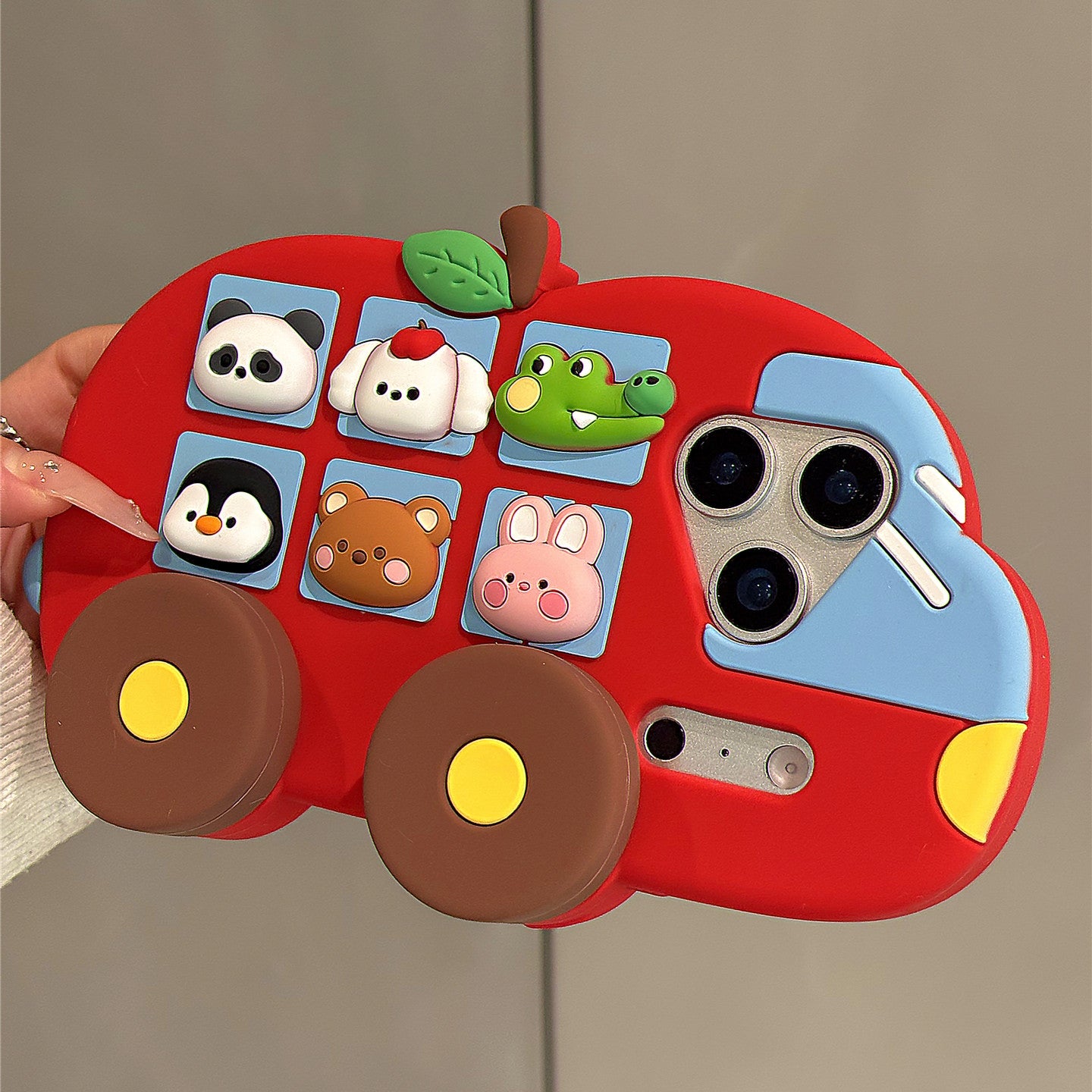 Animal Bus Telescopic Stand Silicone Phone Case