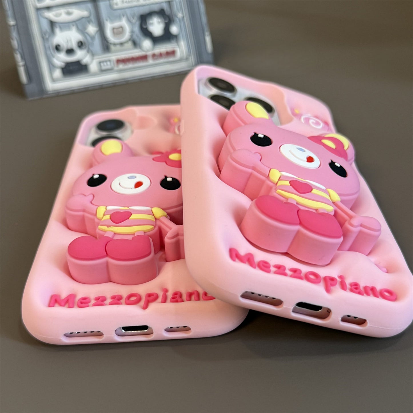 Piano Rabbit Stand Silicone Phone Case