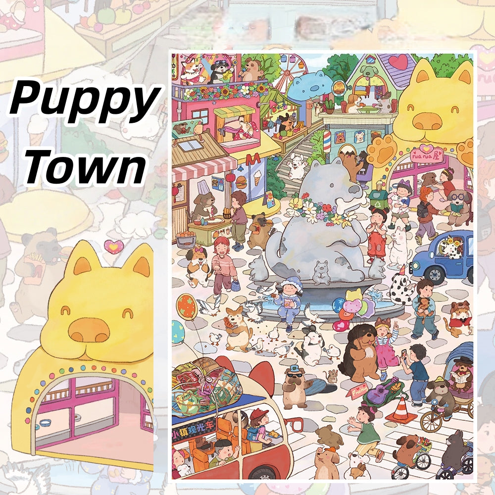 Paw Shops 3D Sticker | 4 Cute Miniature Scenes