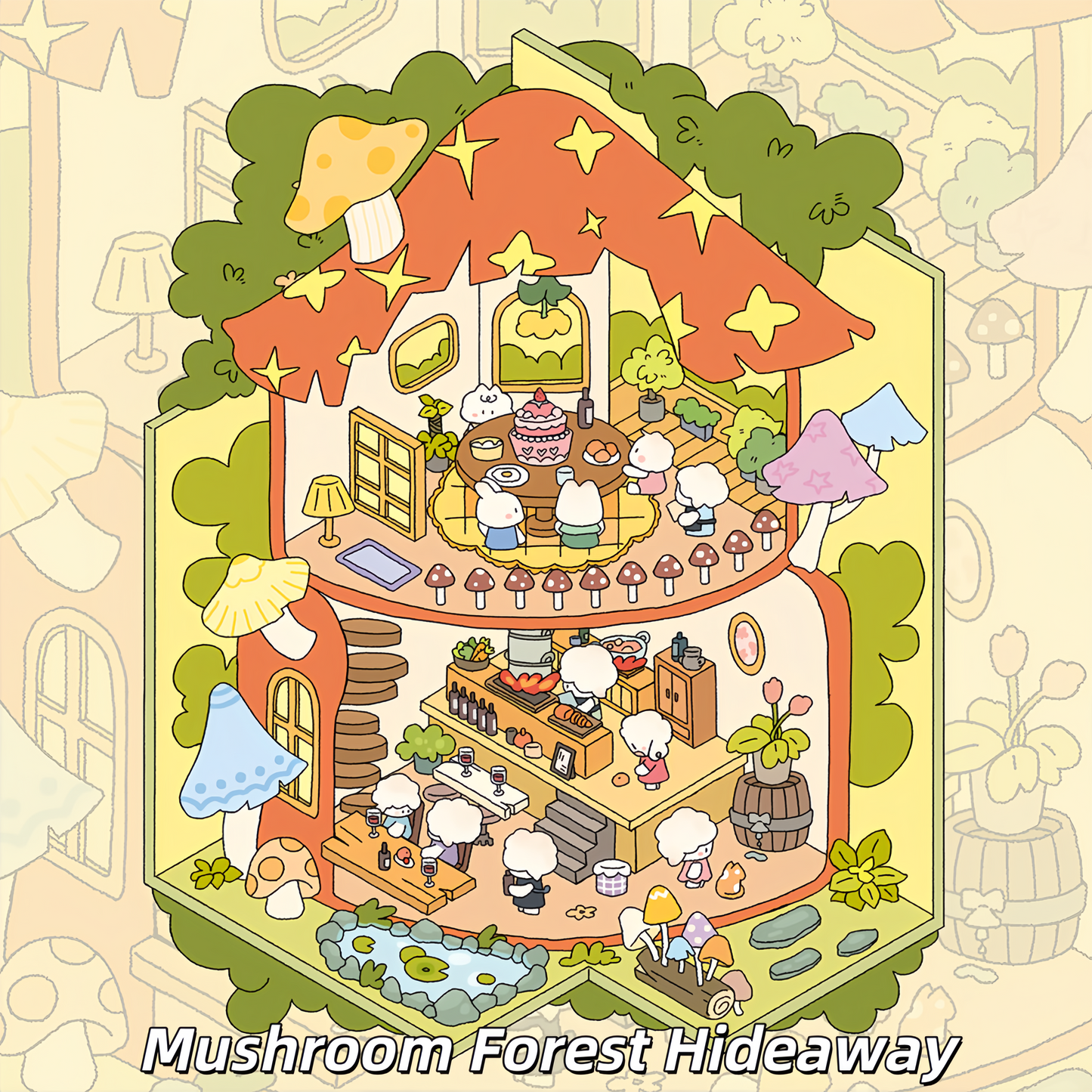 Whimsical Dreamland 3D Sticker | 3 Cute Miniature Scenes