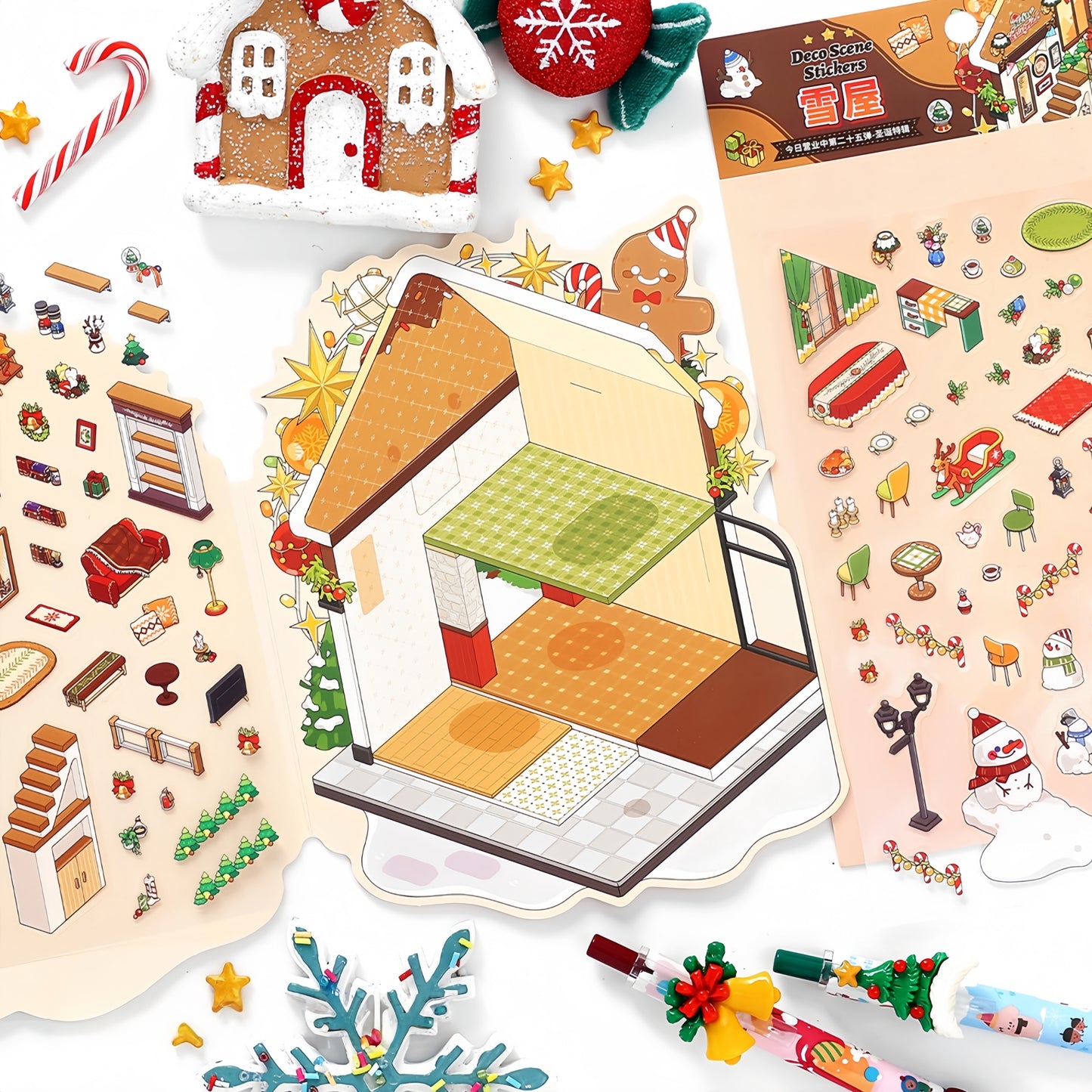 Christmas Series 3D Sticker | 4 Cute Miniature Scenes