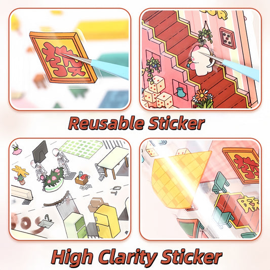 Little Wonder Rooms 3D Sticker | 2 Cute Miniature Scenes