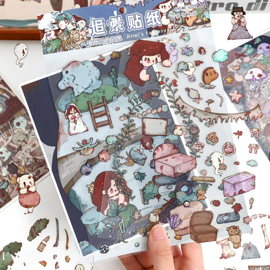 Ariel's Nightmare 3D Sticker | 2 Cute Miniature Scenes