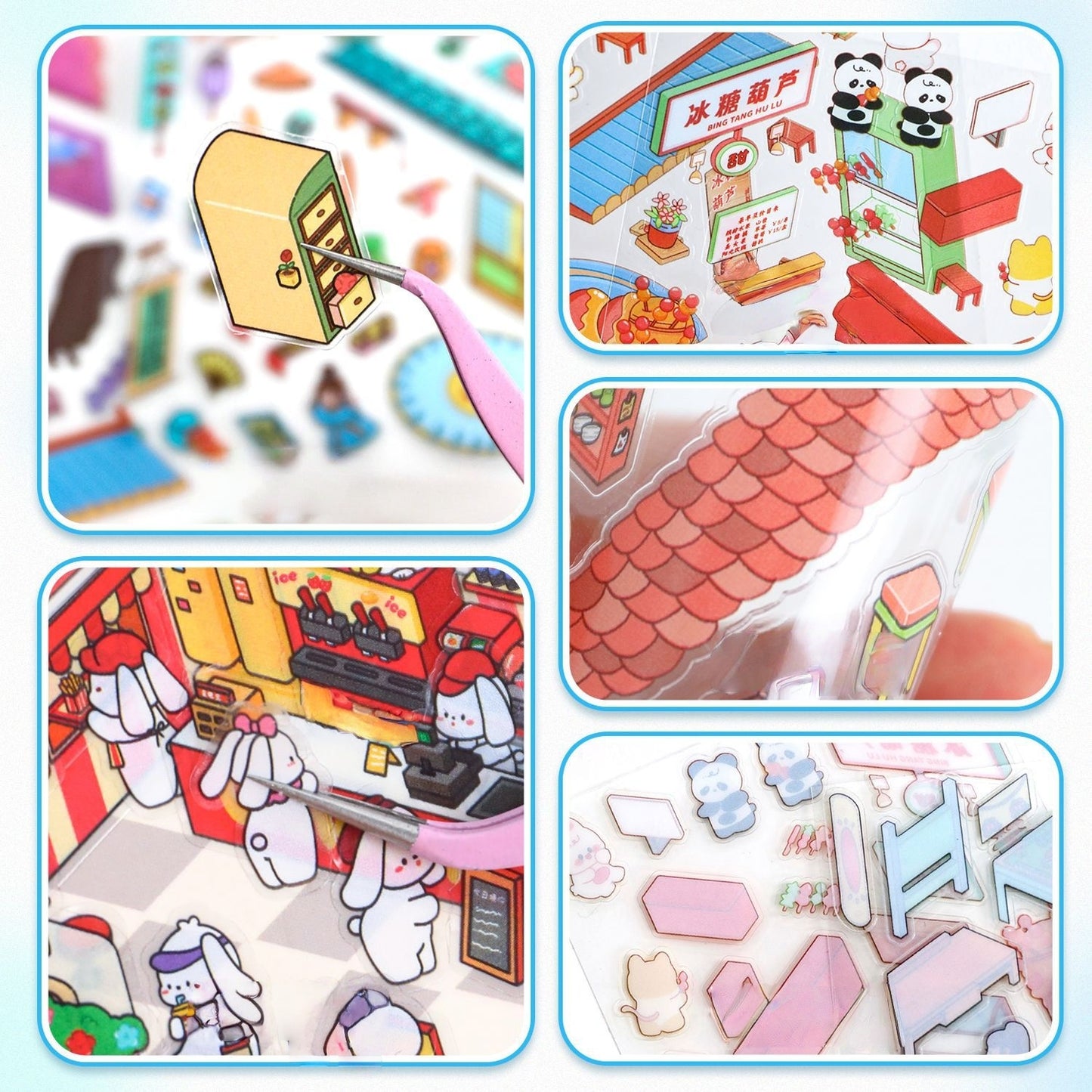 Room & Shop 3D Sticker | 8 Cute Miniature Scenes