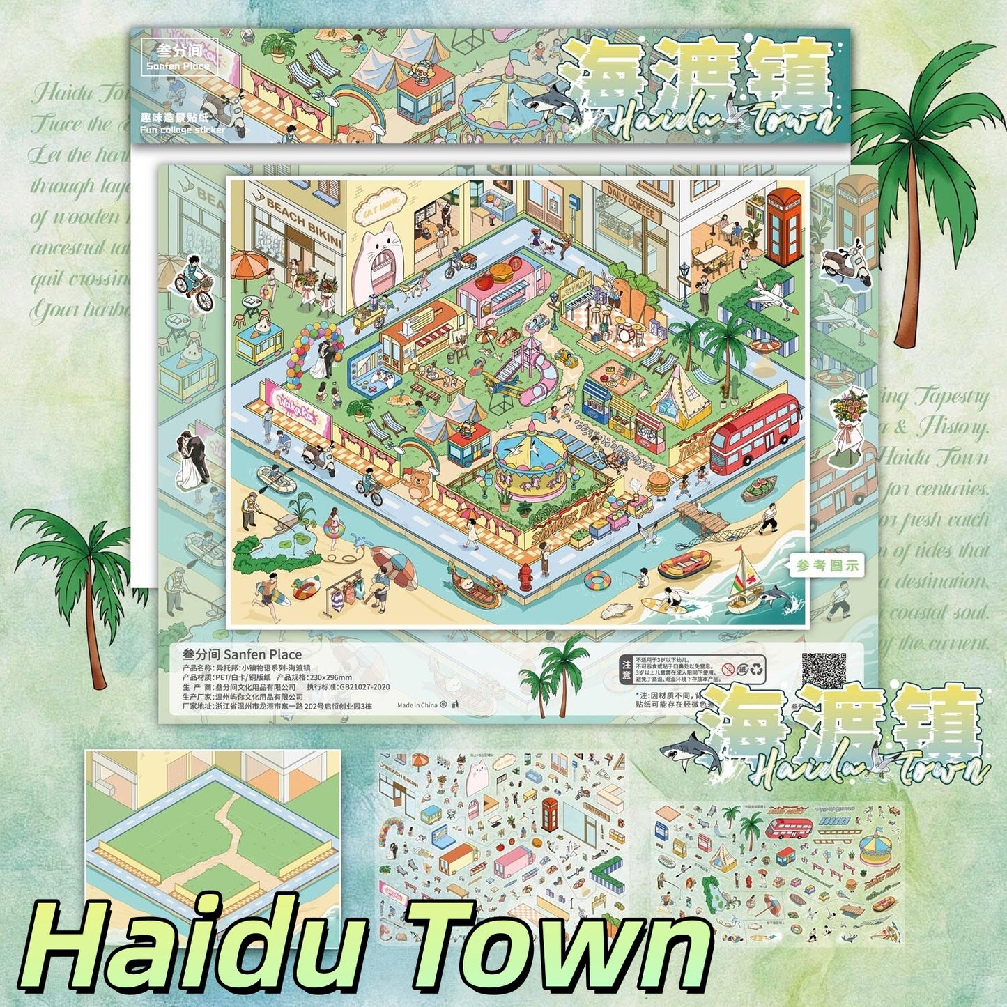 Town Stories 3D Sticker | 6 Cute Miniature Scenes