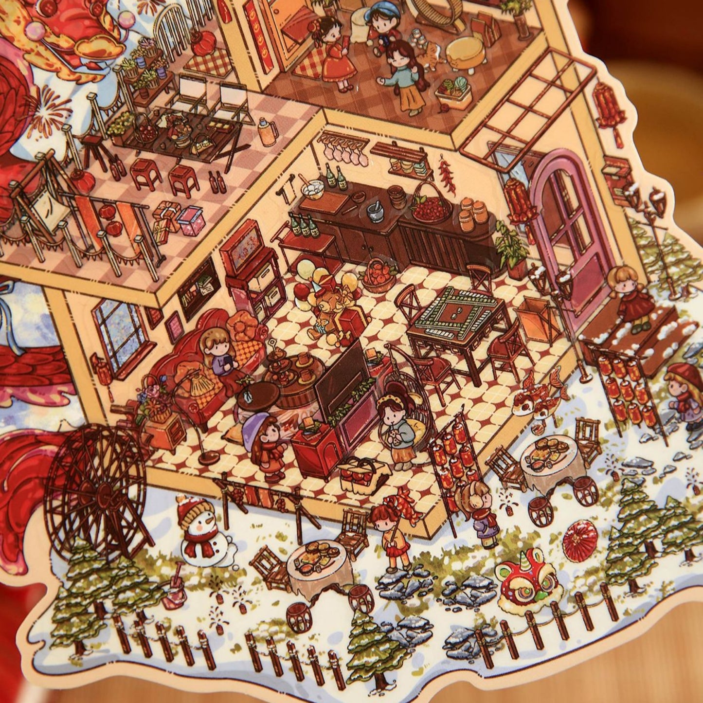 Timeless Moment 3D Sticker | 2 Cute Miniature Scenes