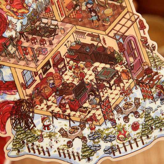 Timeless Moment 3D Sticker | 2 Cute Miniature Scenes