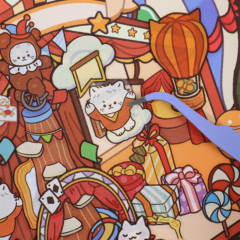 Secret Chamber Escape 3D Sticker | 4 Cute Miniature Scenes