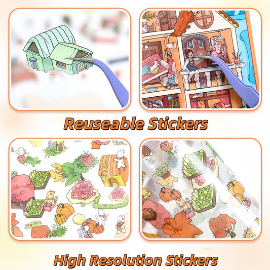 Fantasy World 3D Sticker| 2 Cute Miniature Scenes