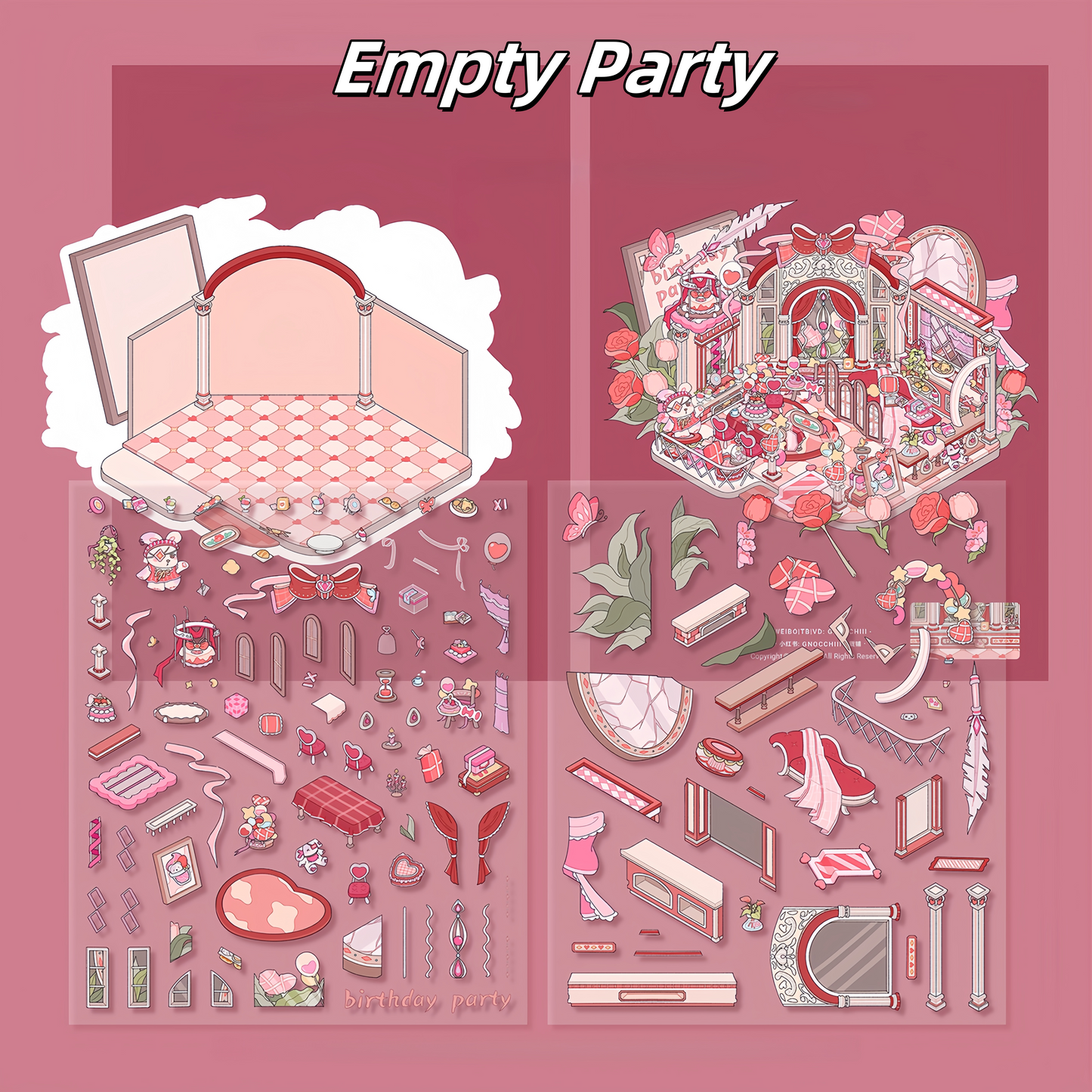 Whimsical Life 3D Sticker | 4 Cute Miniature Scenes