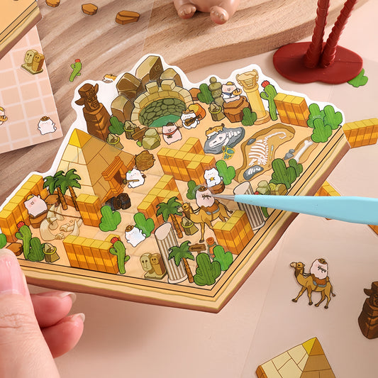 Fantasy Maze 3D Sticker | 4 Cute Miniature Scenes